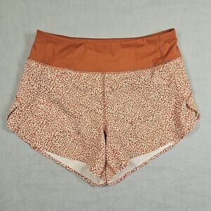 ATHLETA Shorts Womens XS Run With It 3.5" Printed Shorts Cheetah Rust Orange